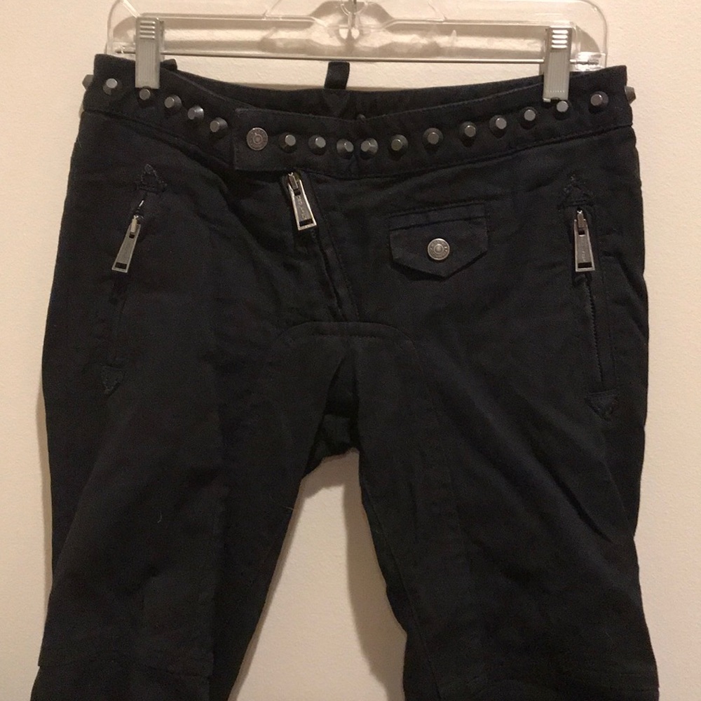 D Squared black Moto jeans with studs